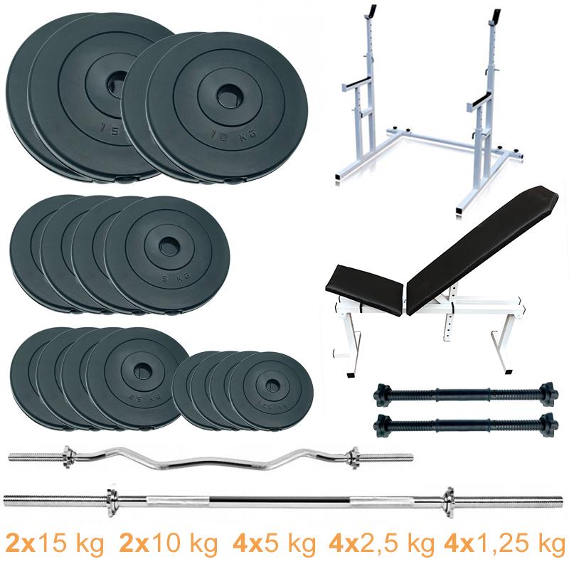 Скамейка/стойка с набором штанг и гантелей Newt ProGym Set 100 кг (NE-3090-ST-100) - фото 8