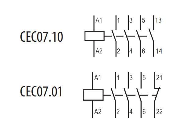 Контактор-пускатель ETI CEC 07.10 7А 230 В 4NO (4641054) - фото 3