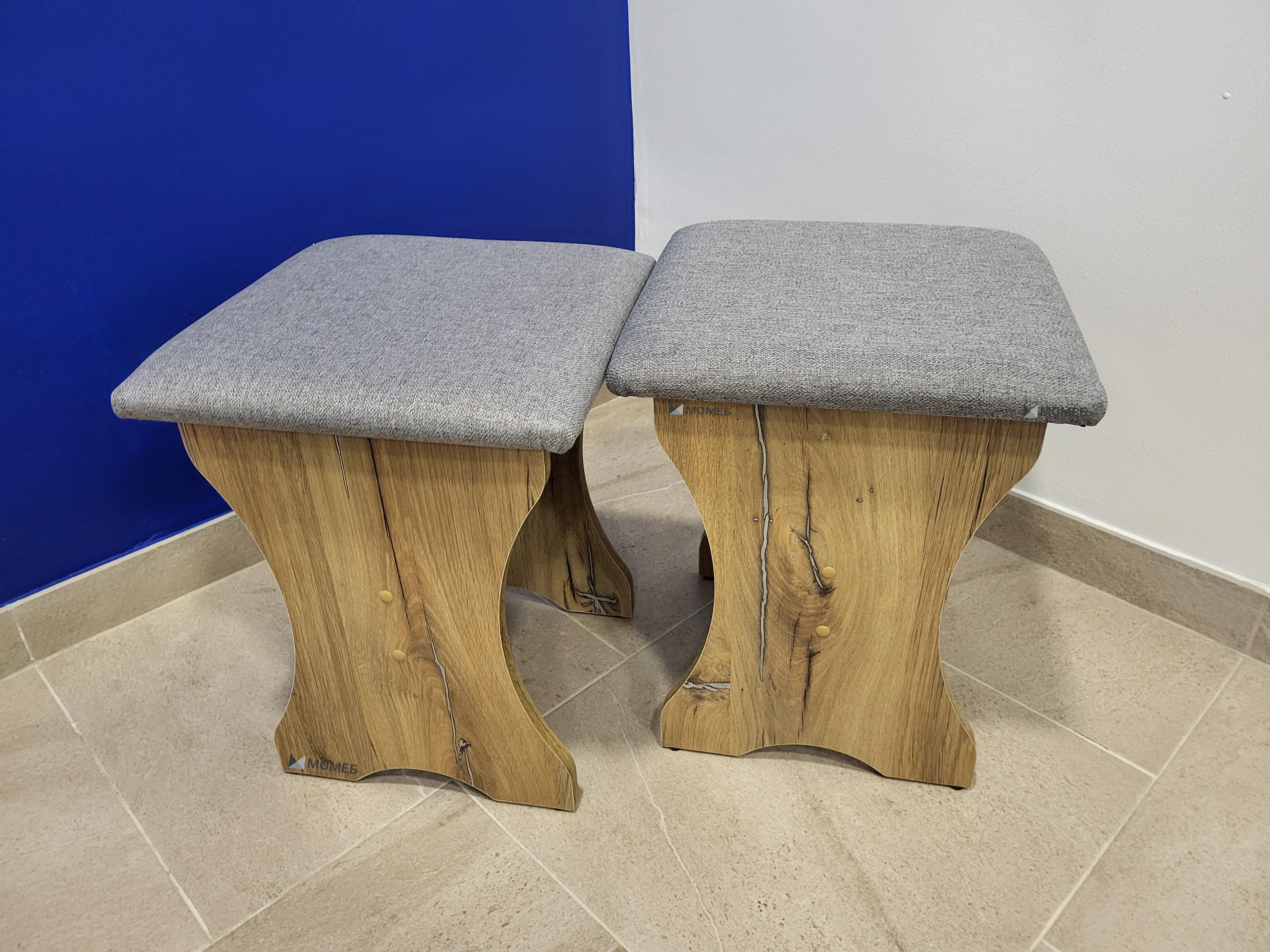 Комплект табуретів Сімейний 35х35х44 см 2 шт. Дуб Флагшток/Сільвер (TT-DF-S)