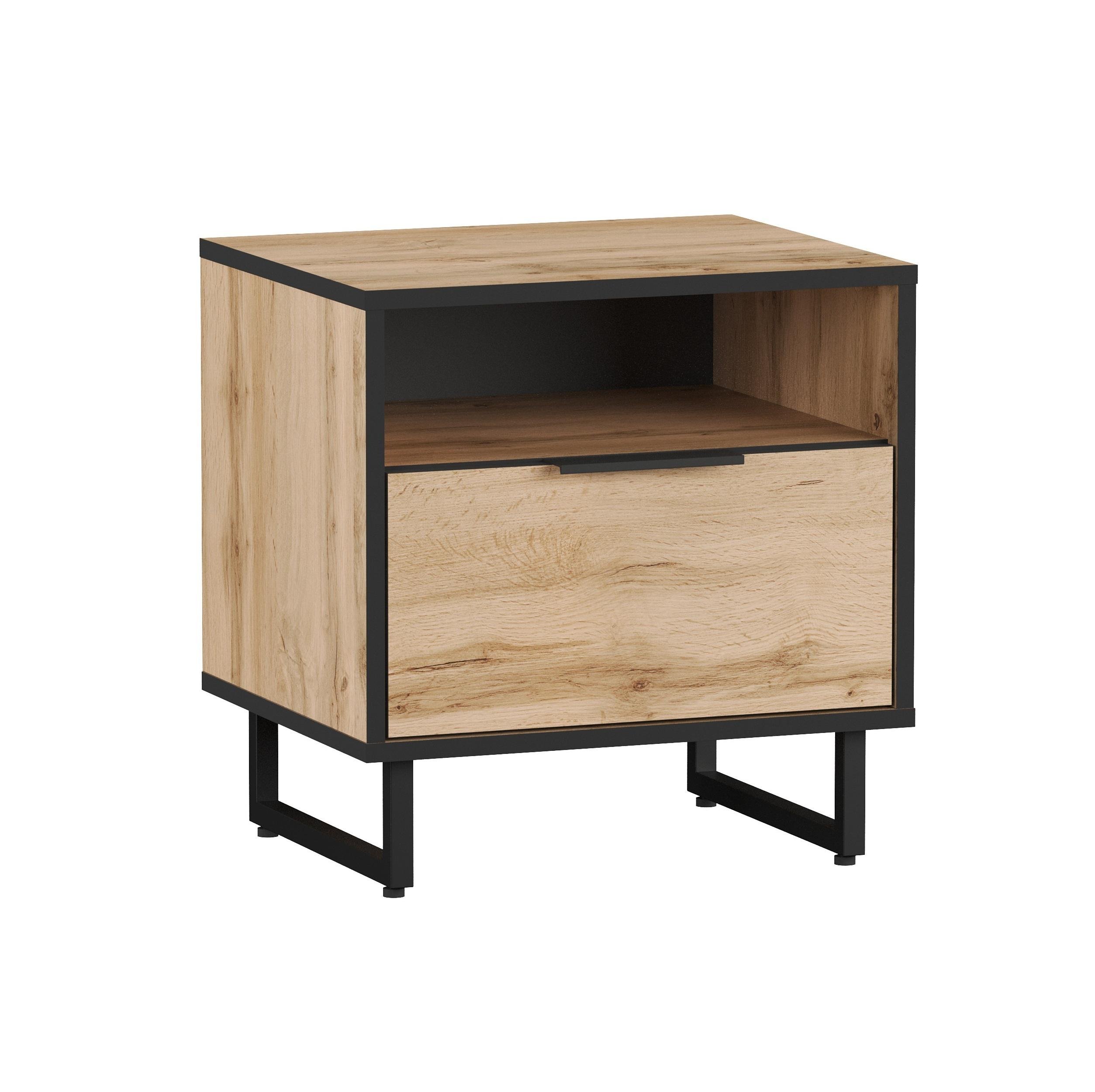 Тумба приліжкова з ящиком та полицею 483x505x400 Дуб аппалачі (mf-11-ap)