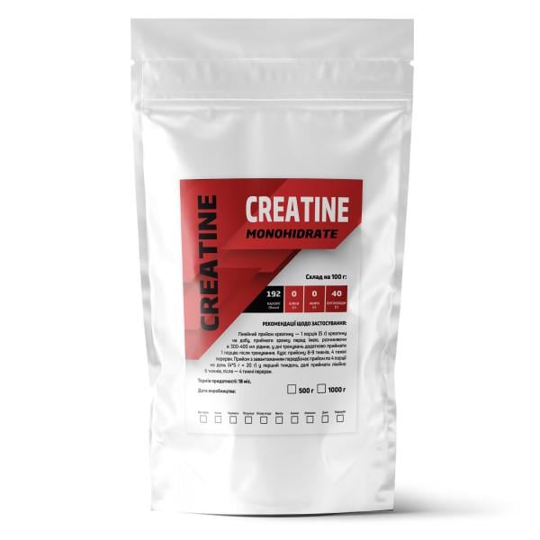 Креатин моногідрат порошковий Creatine Monohіdrate 99,7% 200 порцій 1 кг Без смаку (124-125-cre-1) Креатин моногідрат порошковий Creatine Monohіdrate 99,7% 200 порцій 1 кг Без смаку (124-125-cre-1)