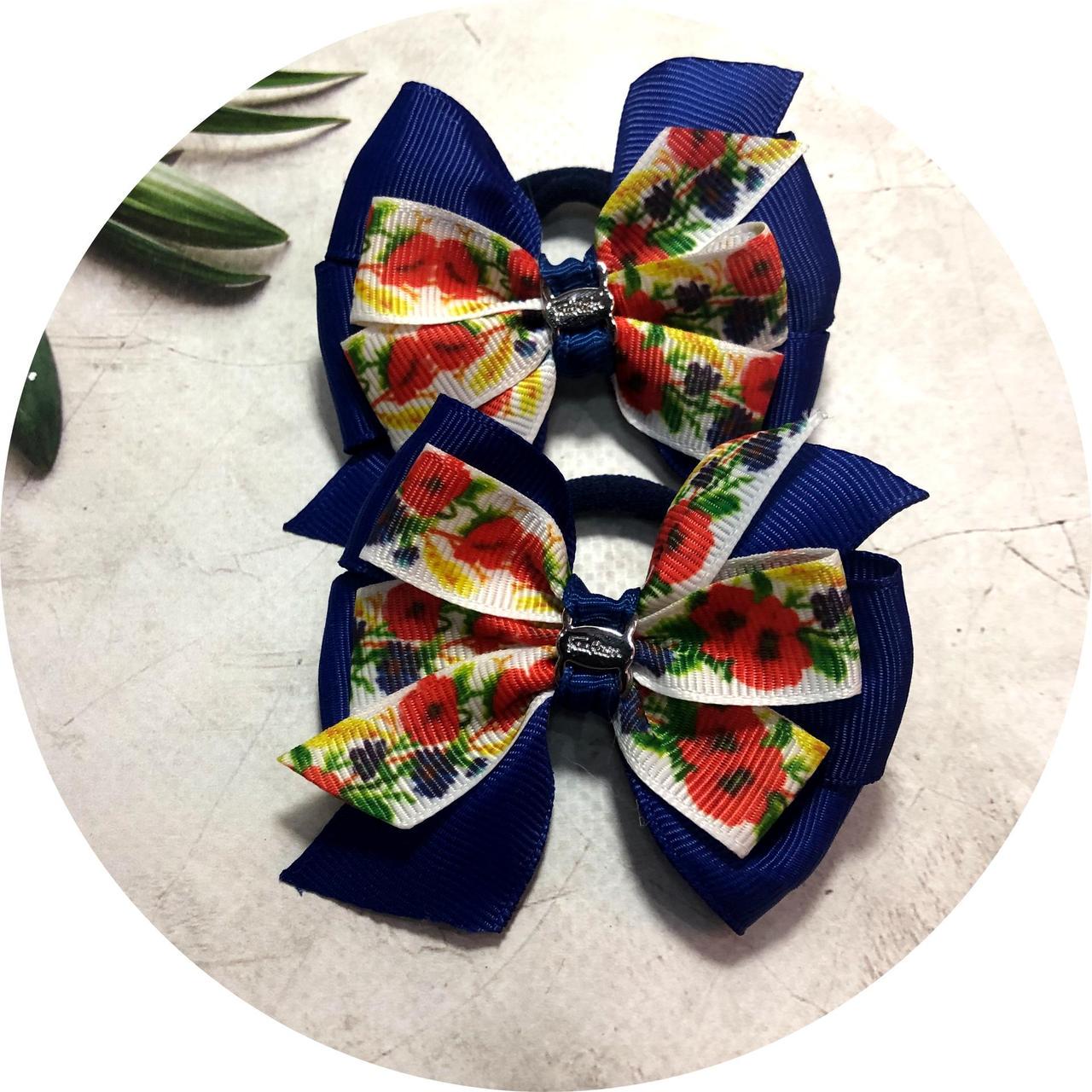 Бантики детские на резинке Украинский орнамент 7 см 2 шт. Синий (11495) Бантики детские на резинке Украинский орнамент 7 см 2 шт. Синий (11495)