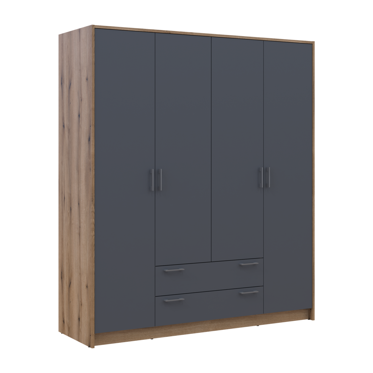 Шкаф для одежды распашный Doros Ронди 4ДСП 160х52х195 см Дуб Артизан/Графитовый (80737824)