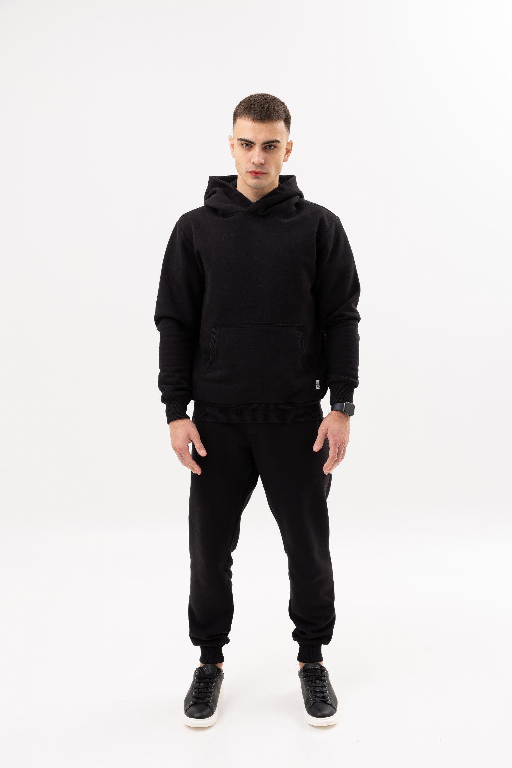 Костюм чоловічий Lookeriya худі та джогери тринитка XXXL Чорний (31757036)