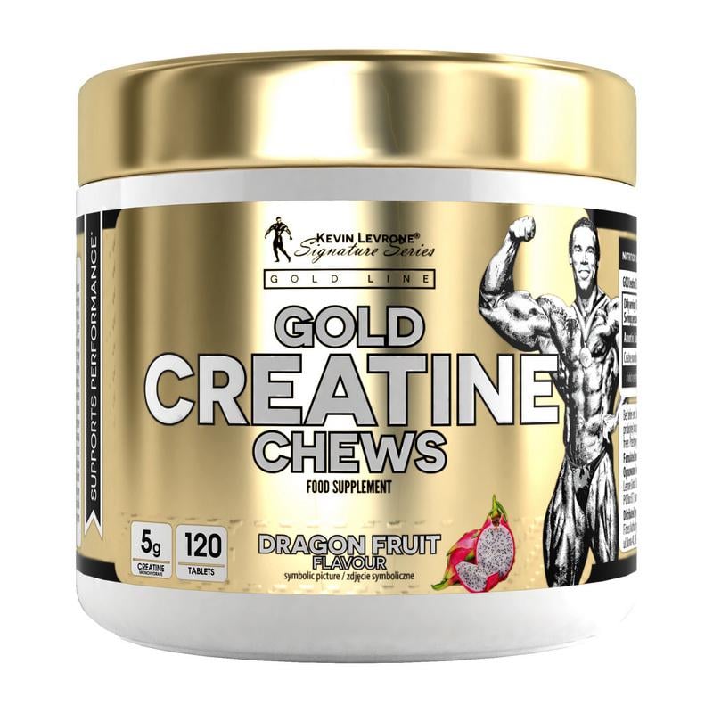Креатин моногидрат жувальні таблетки Kevin Levrone Gold Creatine Chews 120 табл. Драгонфрут