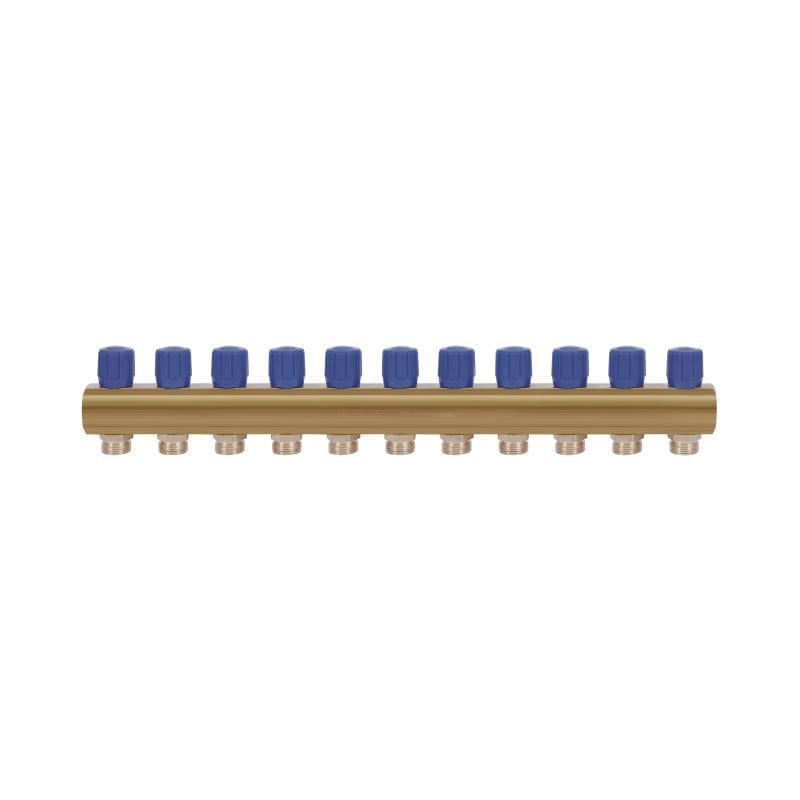 Коллектор ICMA №1105 с регулировочными вентилями 11 выходов 1" Blue (FRRS00049614)