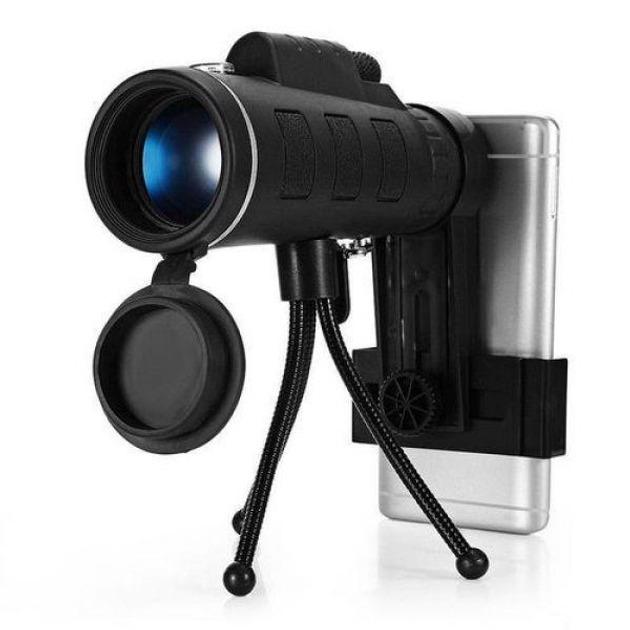 Монокуляр монокль із триногою та кліпсою 40x60 HLV Monocular Telescope Чорний - фото 4