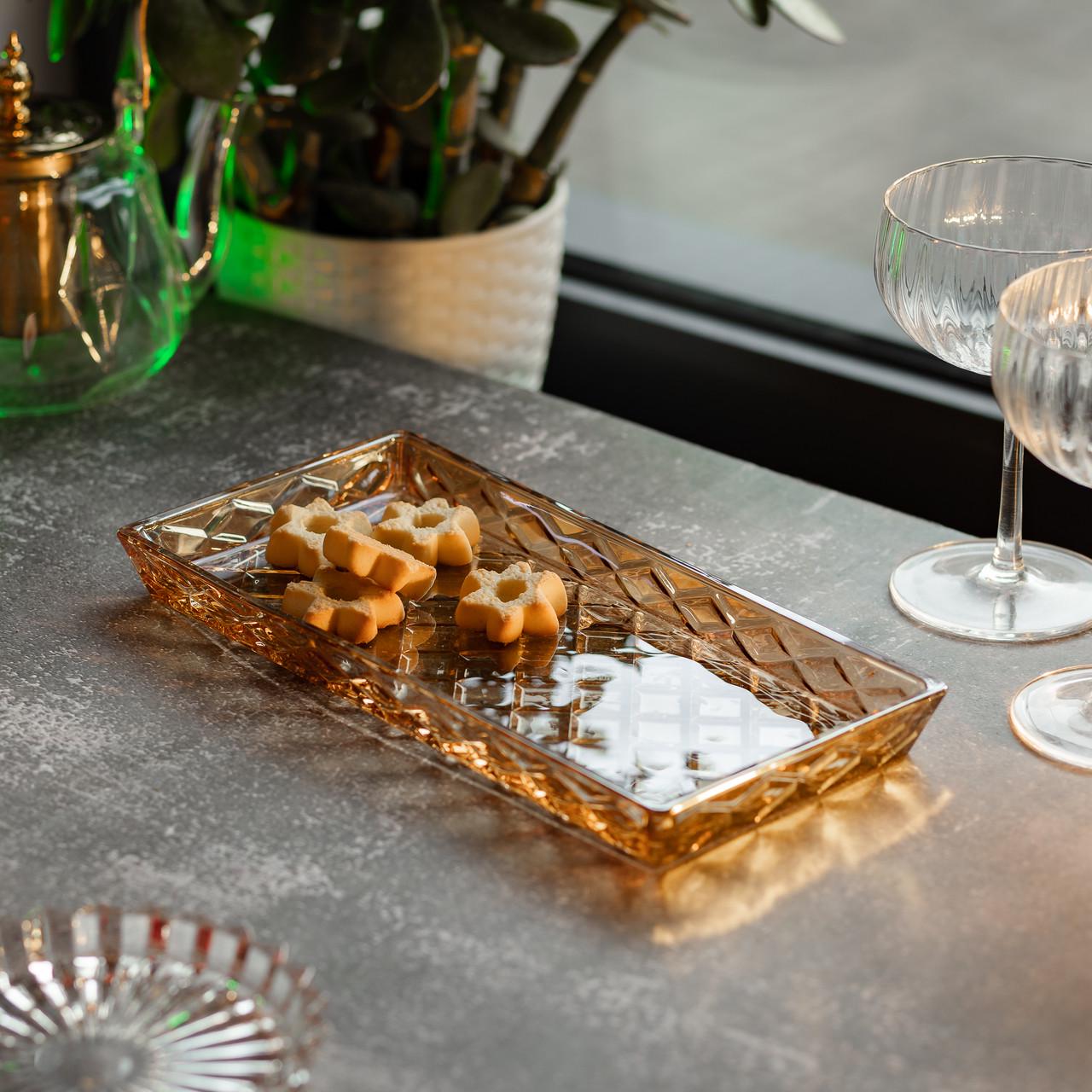 Блюдо для закусок стеклянное квадратное 27,5x13,5x2,5 см (6001) - фото 7 Блюдо для закусок стеклянное квадратное 27,5x13,5x2,5 см (6001) - фото 7