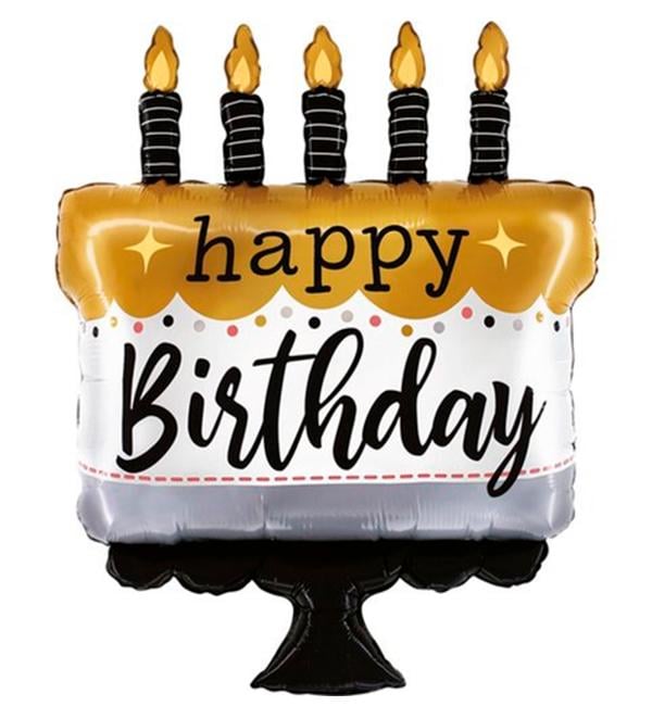 Воздушный шар Тортик 84 см Черно-золотой (11237992) Воздушный шар Тортик 84 см Черно-золотой (11237992)