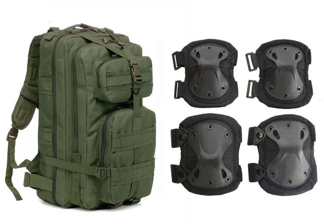 Туристический рюкзак 35 л и наколенники/налокотники Оливковый