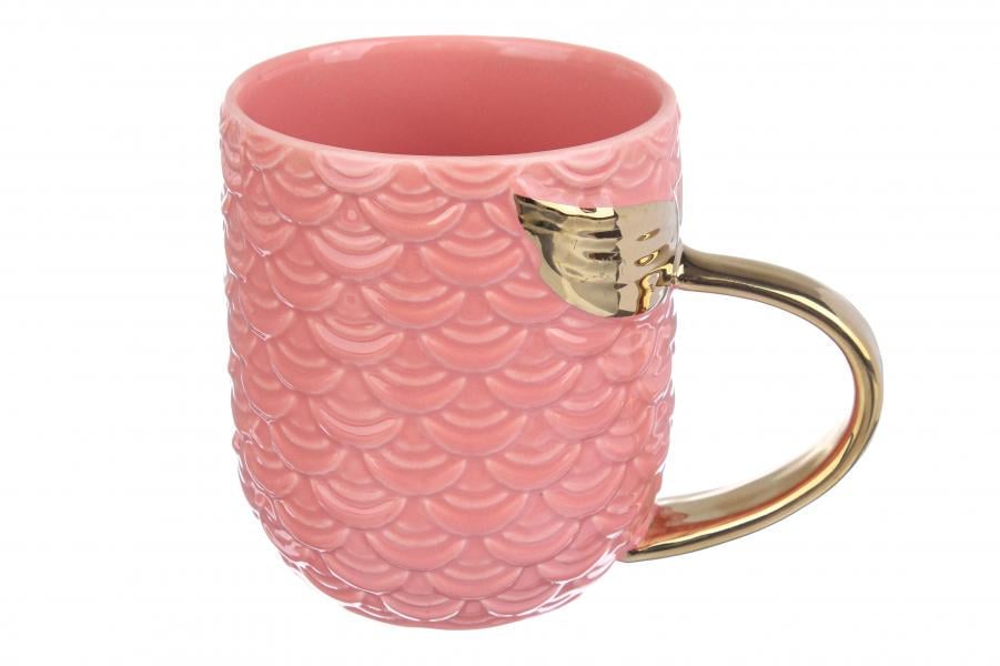 Чашка керамическая Хвост русалки 400 мл Pink/Gold (66-7012)