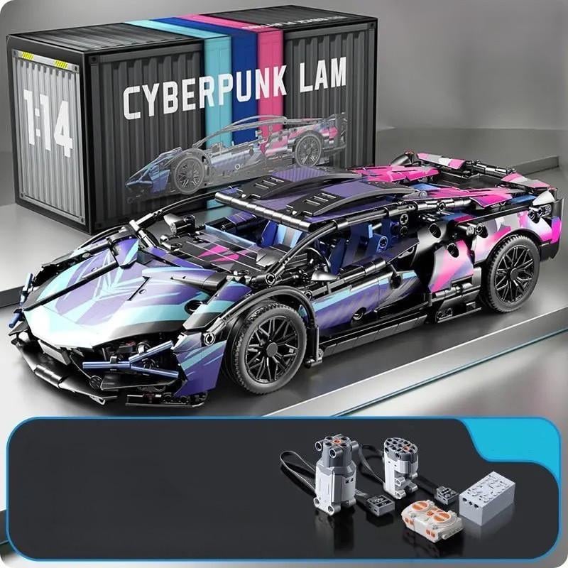 Конструктор на радиоуправлении 1:14 Lamborghini Cyberpunk с мотором и пультом 1314 дет. 36 см - фото 2