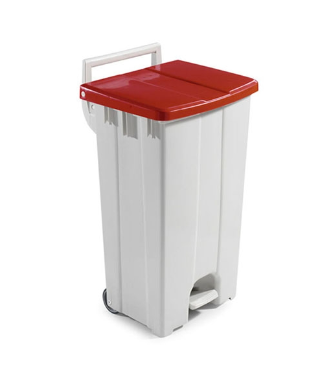 Контейнер полипропиленовый Filmop Polaris с педалью колесами и красной крышкой 90 л (0000CO2092I)