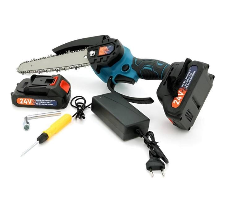 Мини-пила аккумуляторная Domotec 6" 24V с двумя батареями Синий (2104618704)
