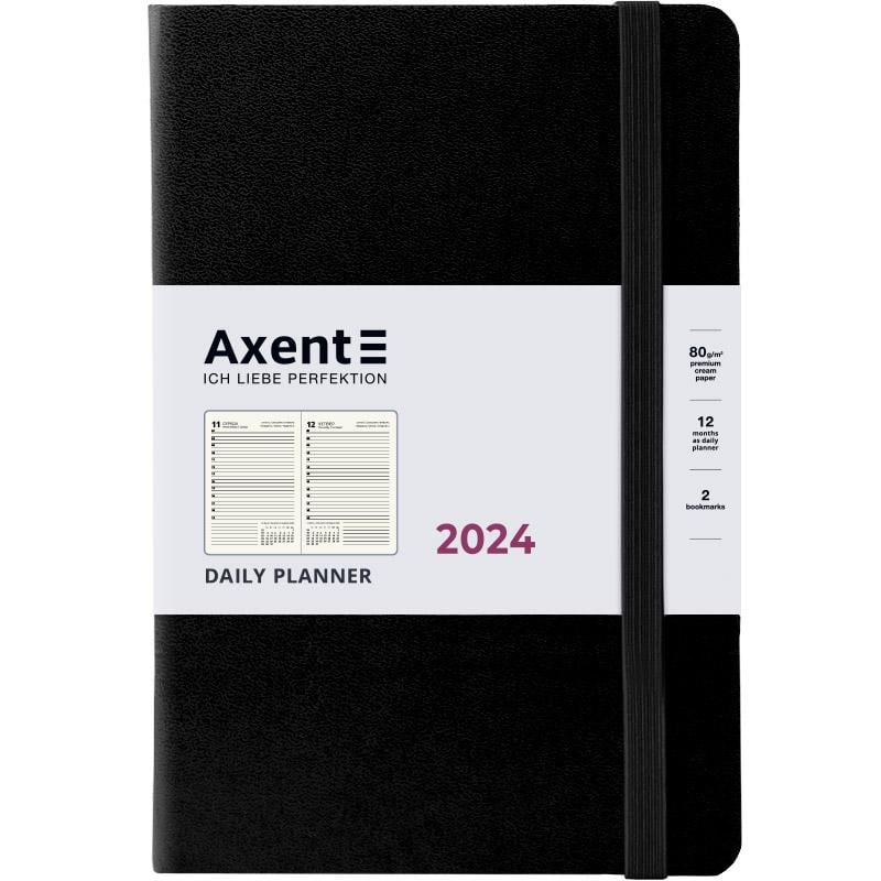 Дневник 2024 Axent Partner Strong 145х210 мм 184 л Черный (8819-24-01-A)