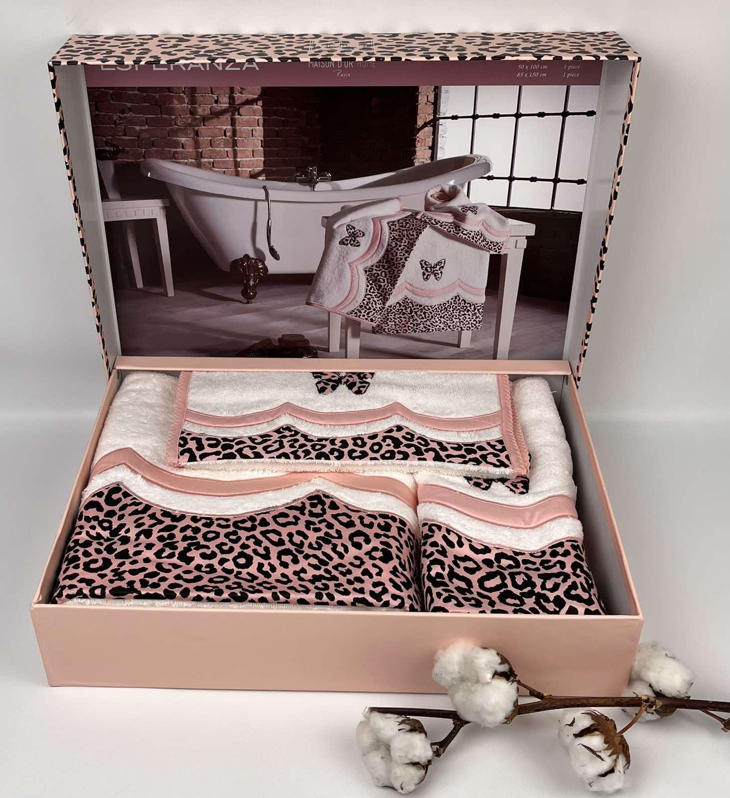 Полотенца Maison D'or Esperanza 3 шт. 85x150 см Ecru/Rose (CN28008)