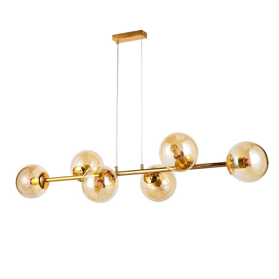 Люстра молекула подвесная Levistella 7841021-6 DDG/BR плафон коричневый Золотой