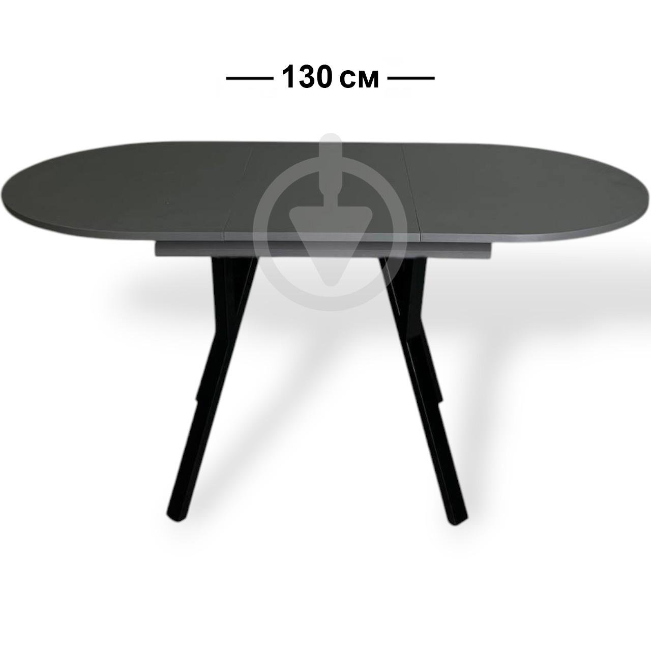 Стіл кухонний розкладний RoMax Lite Slide Loft 90x80 см Антрацит/Чорний - фото 2