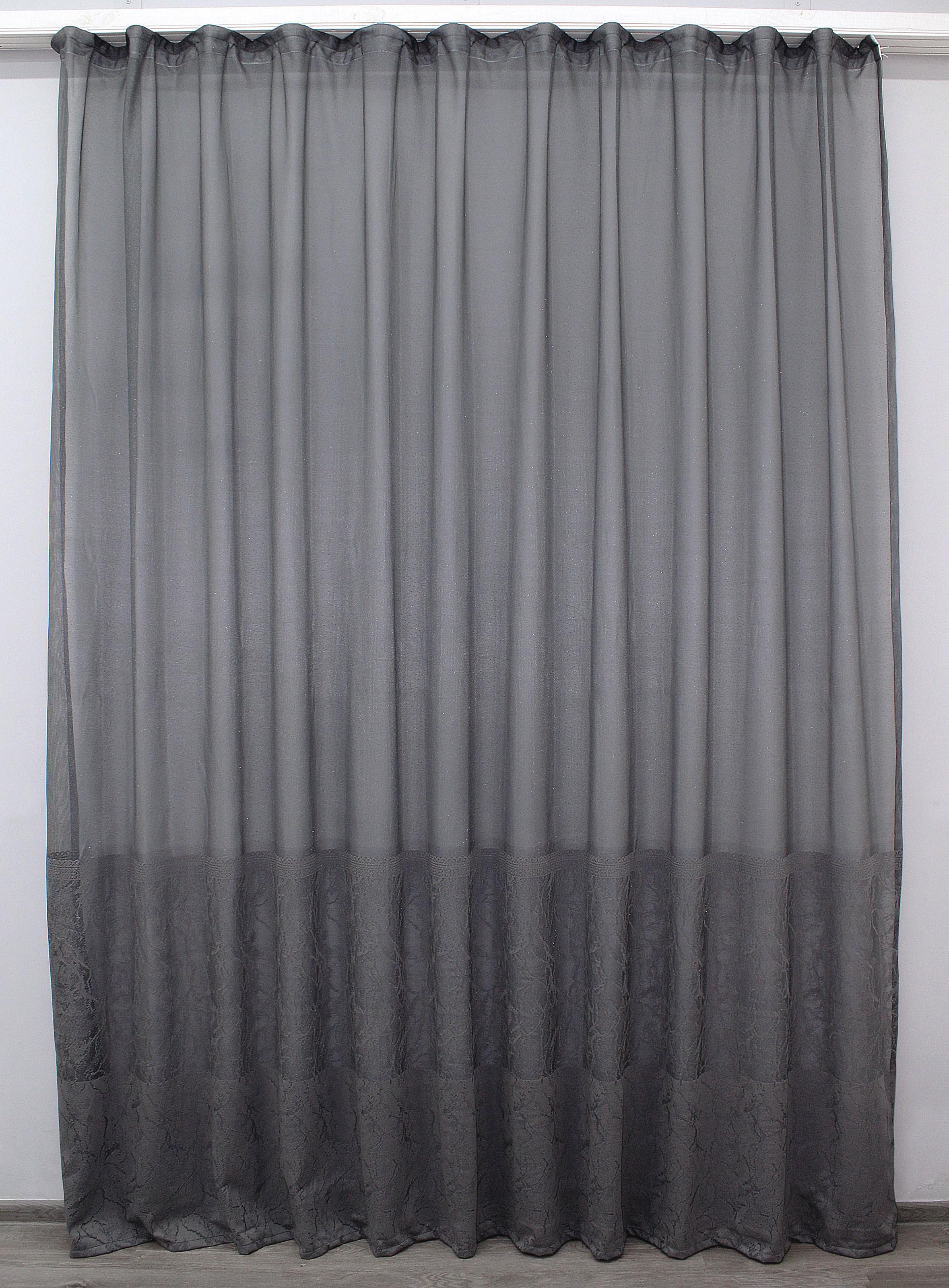 Тюль VR-Textil 1137т Greta жакард 300х270 см Графітовий (40-896)