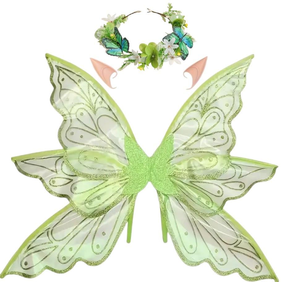 Крила Феї Лісової/метелика з віночком/хрестик та вуха ельфа Косплів Зелений (2822797700) - фото 6 Крила Феї Лісової/метелика з віночком/хрестик та вуха ельфа Косплів Зелений (2822797700) - фото 6