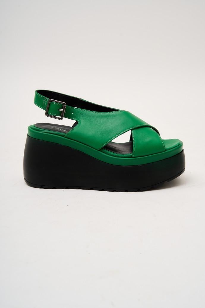 Босоножки женские Anna Lucci кожаные р. 37 Зеленый (176976)