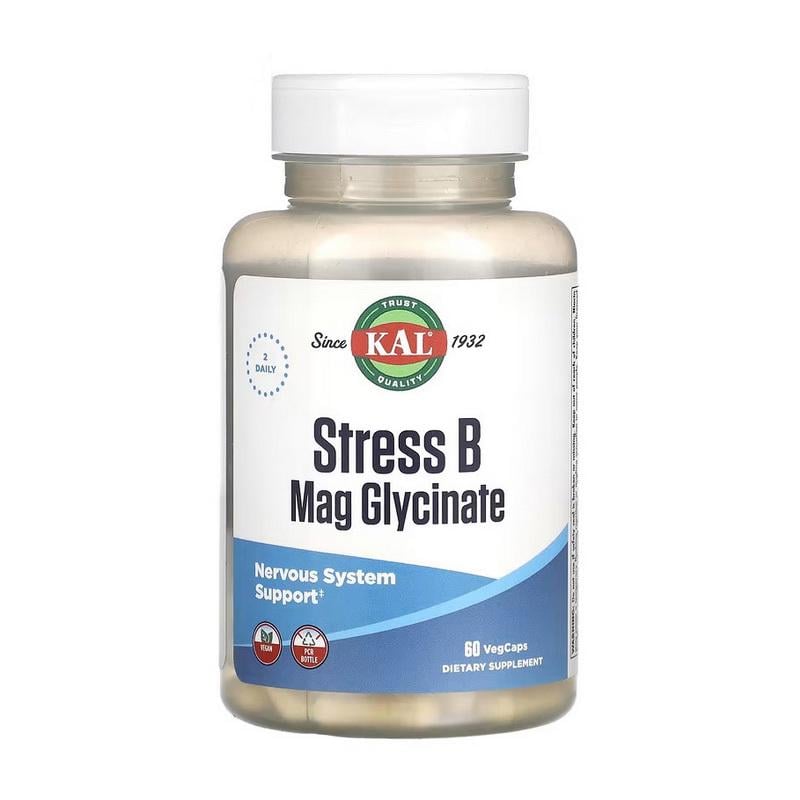 Витамины группы B с магнием глицинатом KAL Stress B Mag Glycinate 60 вер. капс.