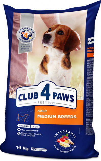 Корм для собак Club 4 Paws преміум для середніх порід з качкою 14 кг ...