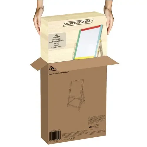 Доска детская обучающая Kruzzel 23546 двухсторонняя деревянная для рисования - фото 4