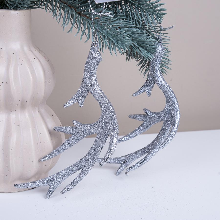 Подвеска Рога лося 2 шт. Серебряный (7302-2)