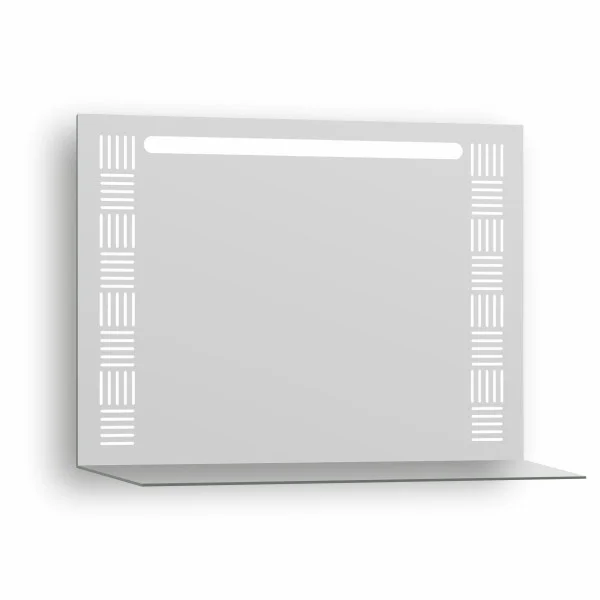 Зеркало подвесное RJ-080 прямоугольное с подсветкой и полкой 60x80 см (2384932531)