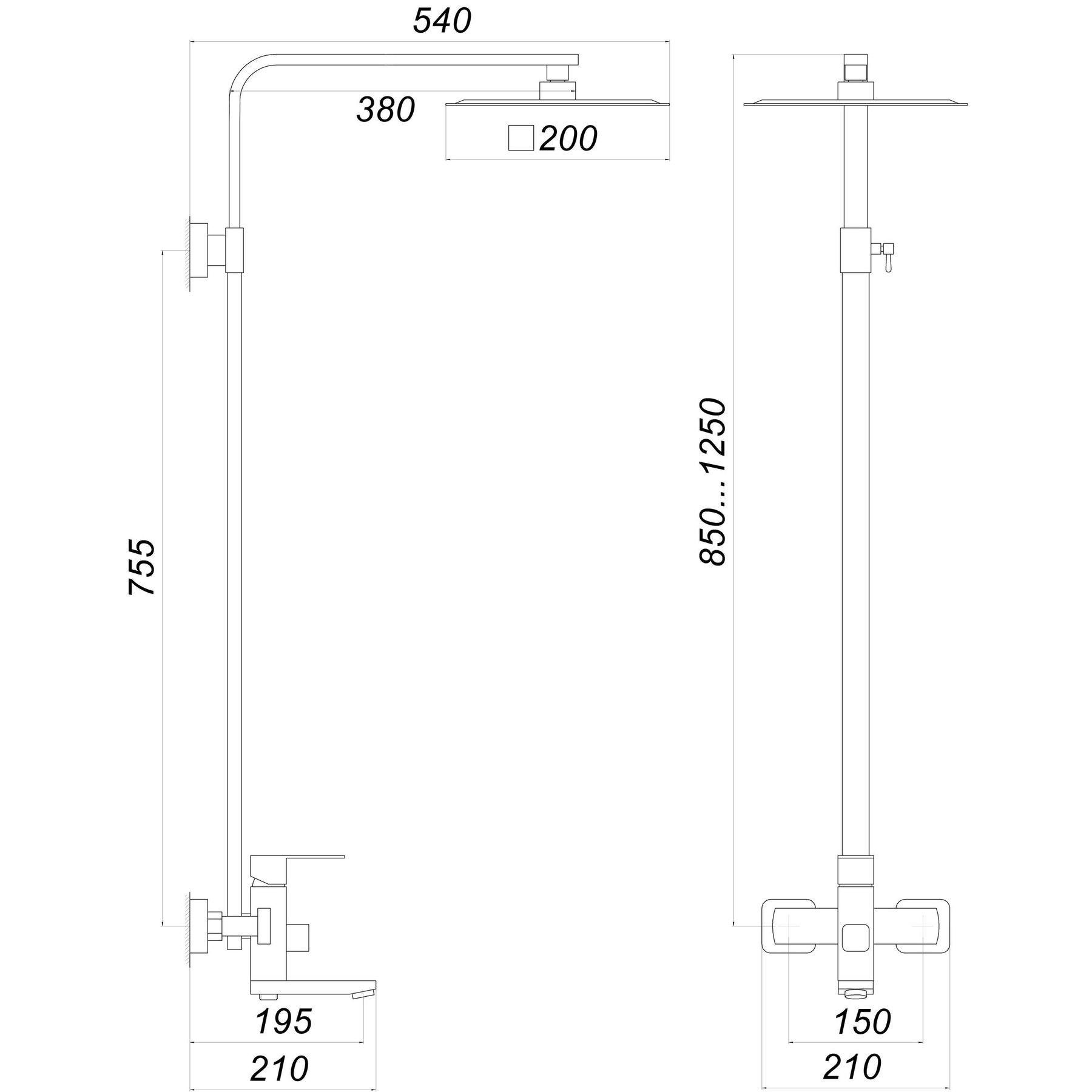 Душова система GLOBUS із нержавіючої сталі з тропічним душем Сатин (000026216) - фото 2 Душова система GLOBUS із нержавіючої сталі з тропічним душем Сатин (000026216) - фото 2