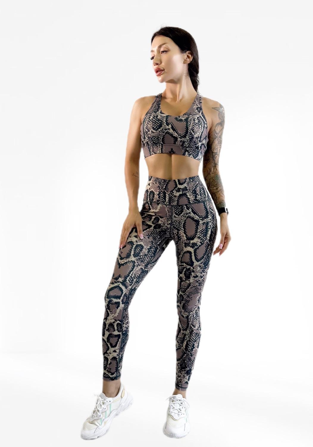 Костюм для фитнеса женский LILAFIT Змеиная кожа лосины/топ S (LFS000156)