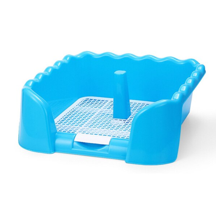 Лоток для собак под пеленку глубокий борт решетка со столбиком 41,5х42х14,5 см Голубой (2354930613) - фото 3 Лоток для собак под пеленку глубокий борт решетка со столбиком 41,5х42х14,5 см Голубой (2354930613) - фото 3