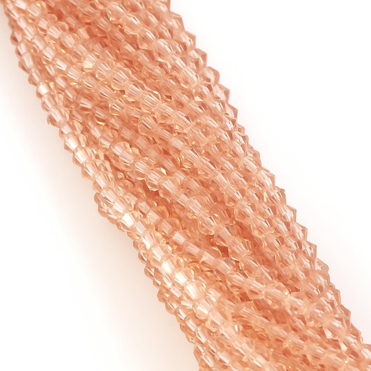 Бусины хрустальные Биконус 3,5х3,2 мм 125 шт. Розовый опал (БИ0003к23)