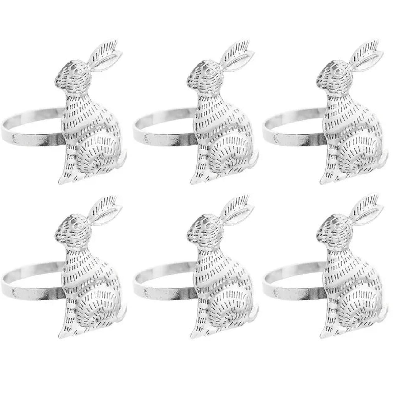 Кільця для сервірування Кролик Великодній 6 шт. Сріблястий - фото 2 Кільця для сервірування Кролик Великодній 6 шт. Сріблястий - фото 2