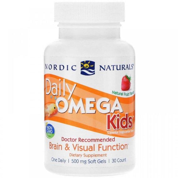 Омега 3 Nordic Naturals Daily Omega Kids 500 мг 30 Soft Gels Natural Fruit Flavor