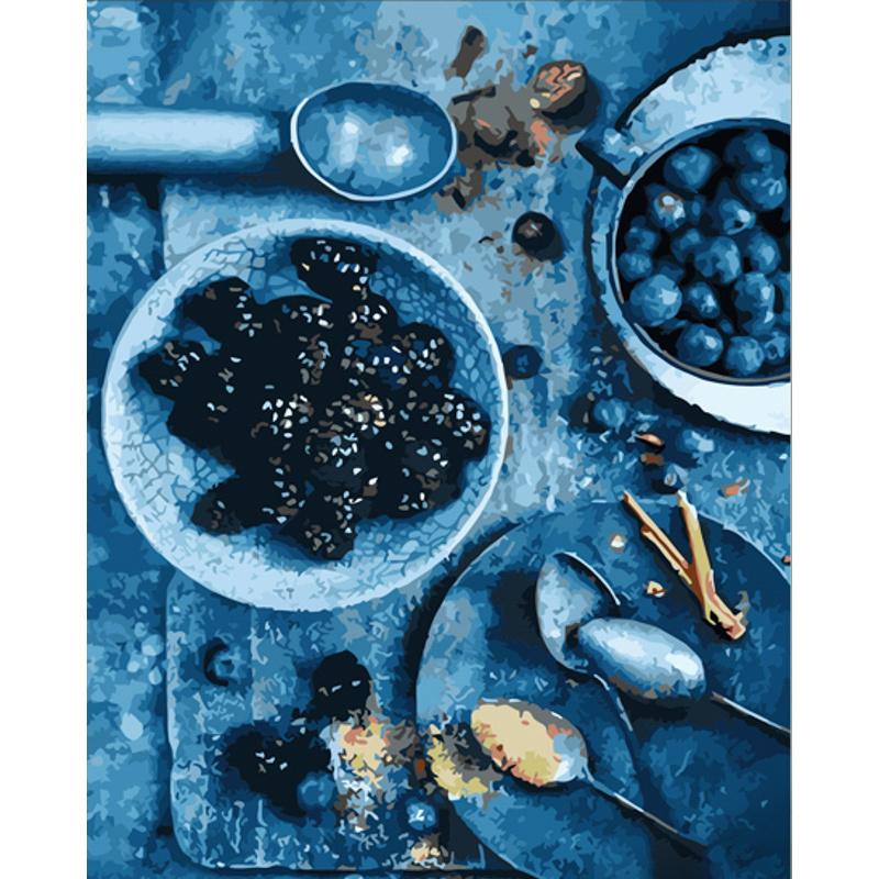 Картина по номерам Strateg Премиум Ежевиный натюрморт 40x50 см (GS585)