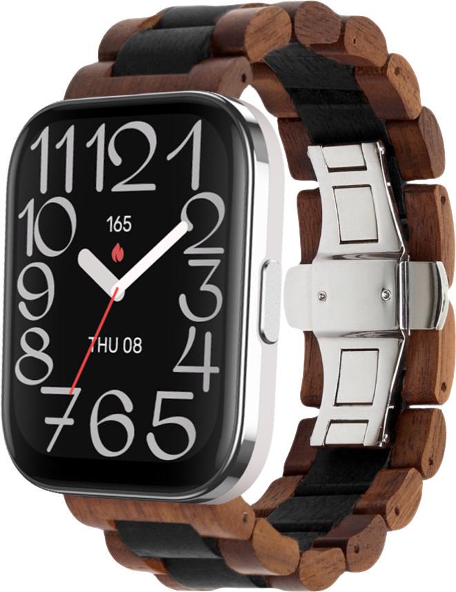 Ремешок деревянный WoodLock для Amazfit Bip 5 Unity Black Brown (37068-26)