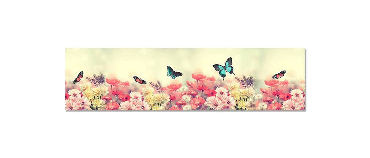 Наклейка виниловая на кухню Zatarga Бабочки над цветами 650х2500 мм (1289776313)