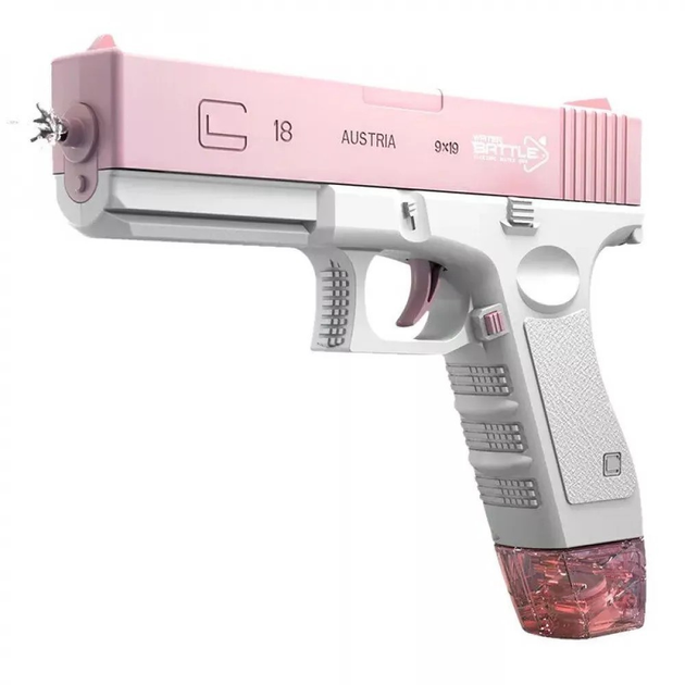 Пистолет детский водный CY 044 Glock 18 на аккумуляторе с двумя обоймами Розовый (817)
