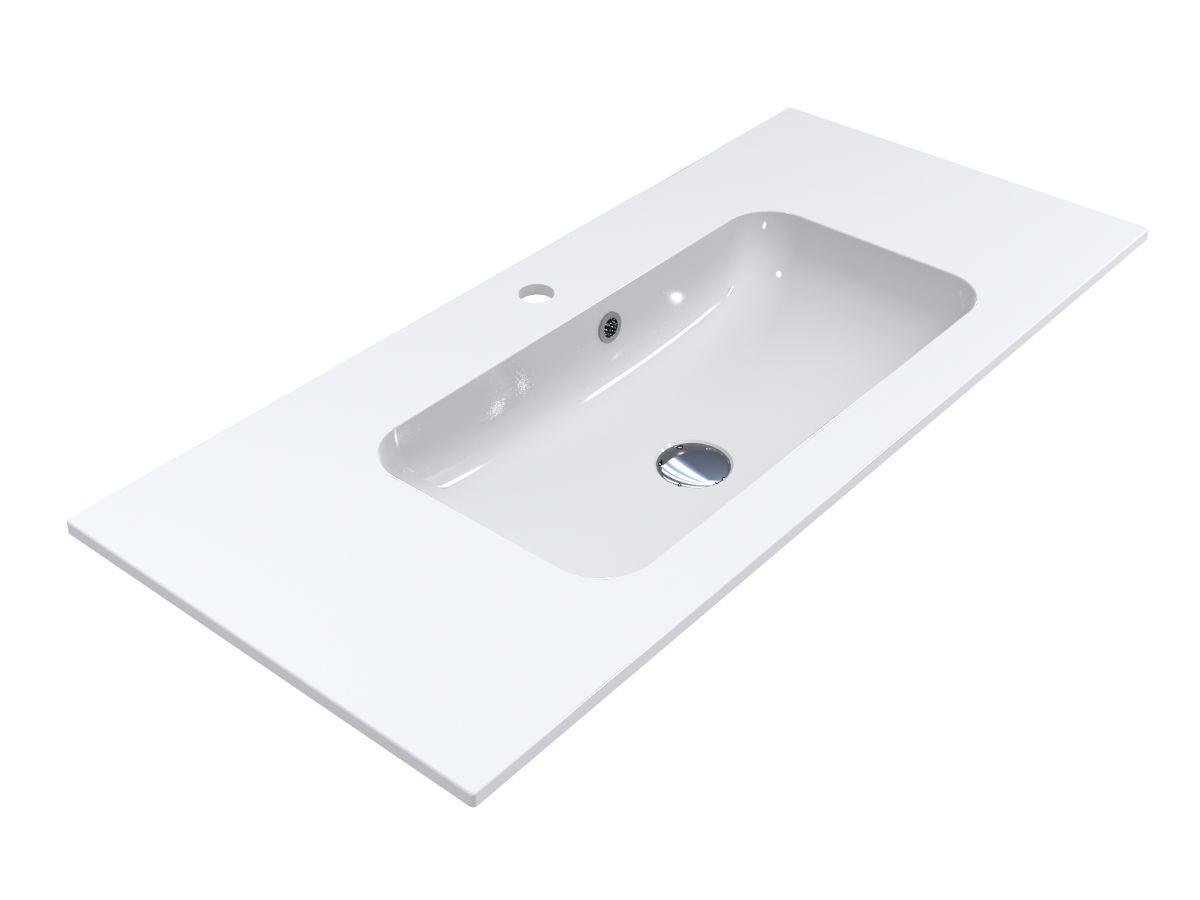 Умивальник Miraggio DELLA 1000 з литого мрамора глянсовий Білий (84012) Умивальник Miraggio DELLA 1000 з литого мрамора глянсовий Білий (84012)