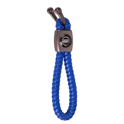 Брелок плетеныйкож зам CN NISSAN со скобой Синий