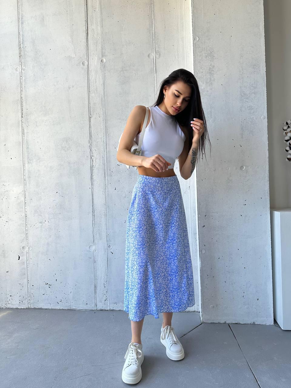 Юбка женская софт р. 46-48 Голубой (Р1558-3187/В)