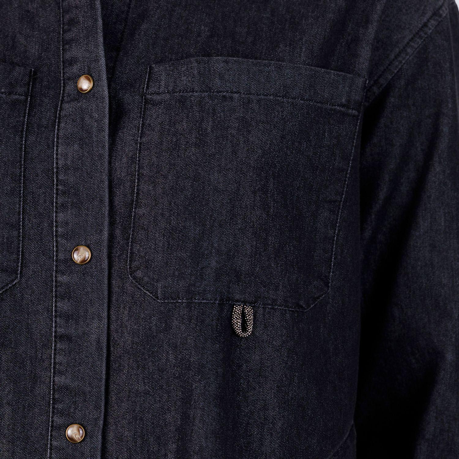 Сорочка жіноча повсякденна Brunello Cucinelli M Чорний (1578500) - фото 3 Сорочка жіноча повсякденна Brunello Cucinelli M Чорний (1578500) - фото 3