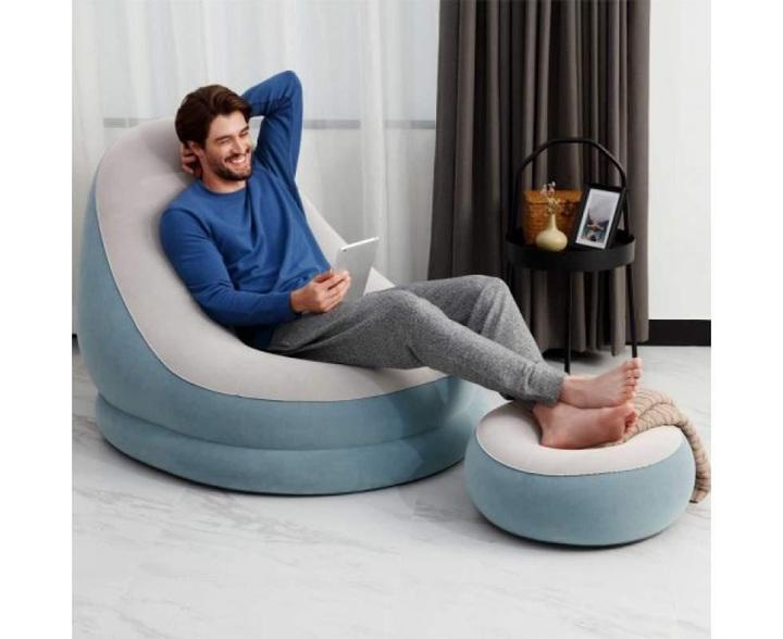 Надувне крісло з пуфом Bestway 75053 122х94х81 см (26919116) - фото 2 Надувне крісло з пуфом Bestway 75053 122х94х81 см (26919116) - фото 2