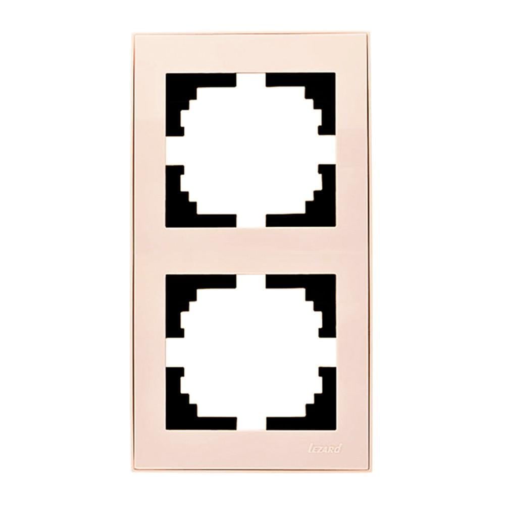 Рамка двухместная вертикальная Rain Кремовый (703-0303-152)