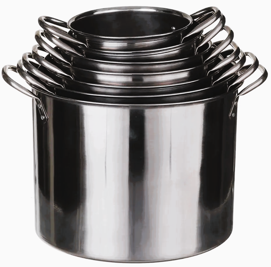 Набір каструль A-Plus 0749 об'ємом 1/3/5/7/10/12/16 л з кришками Нержавіюча сталь (017124)