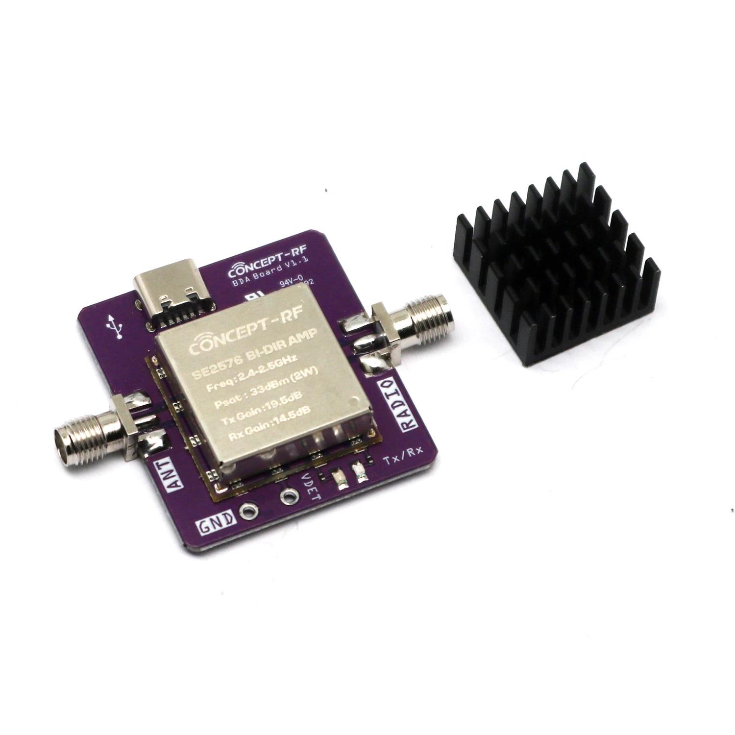 Усилитель сигнала двунаправленный 2,4-2,5GHz 2W 33dBm CONCEPT RF Type-C для LoRa Wi-Fi дронов (00-00029164)