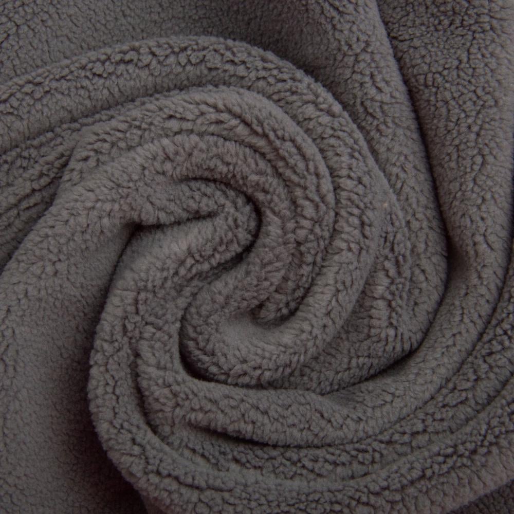 Ткань флис премиум Тедди 360 г/м2 140 см Серый (26624) - фото 1