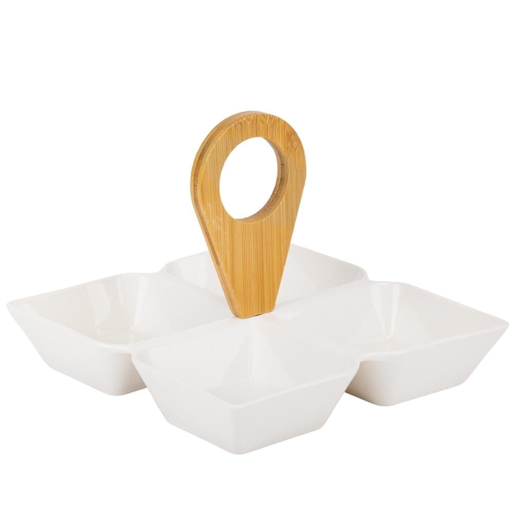 Набір піал на бамбуковій підставці Геометрія 20 см (9184-016)